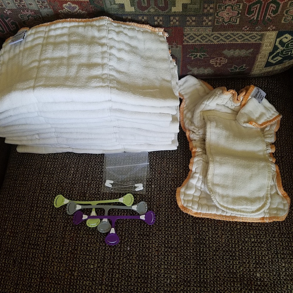 Cloth-eez pre folds, workhorse fitted, snappis
